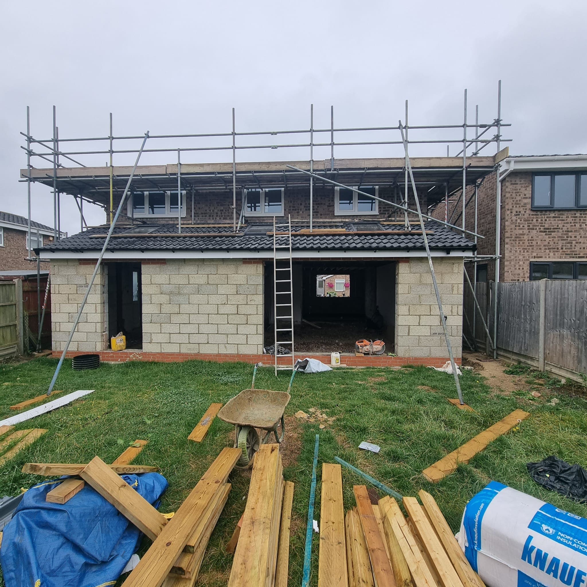 Property before external wall insulation and rendering